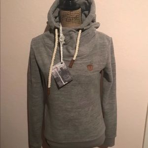 Naketano Grey Melange Fleece Hoodie size S